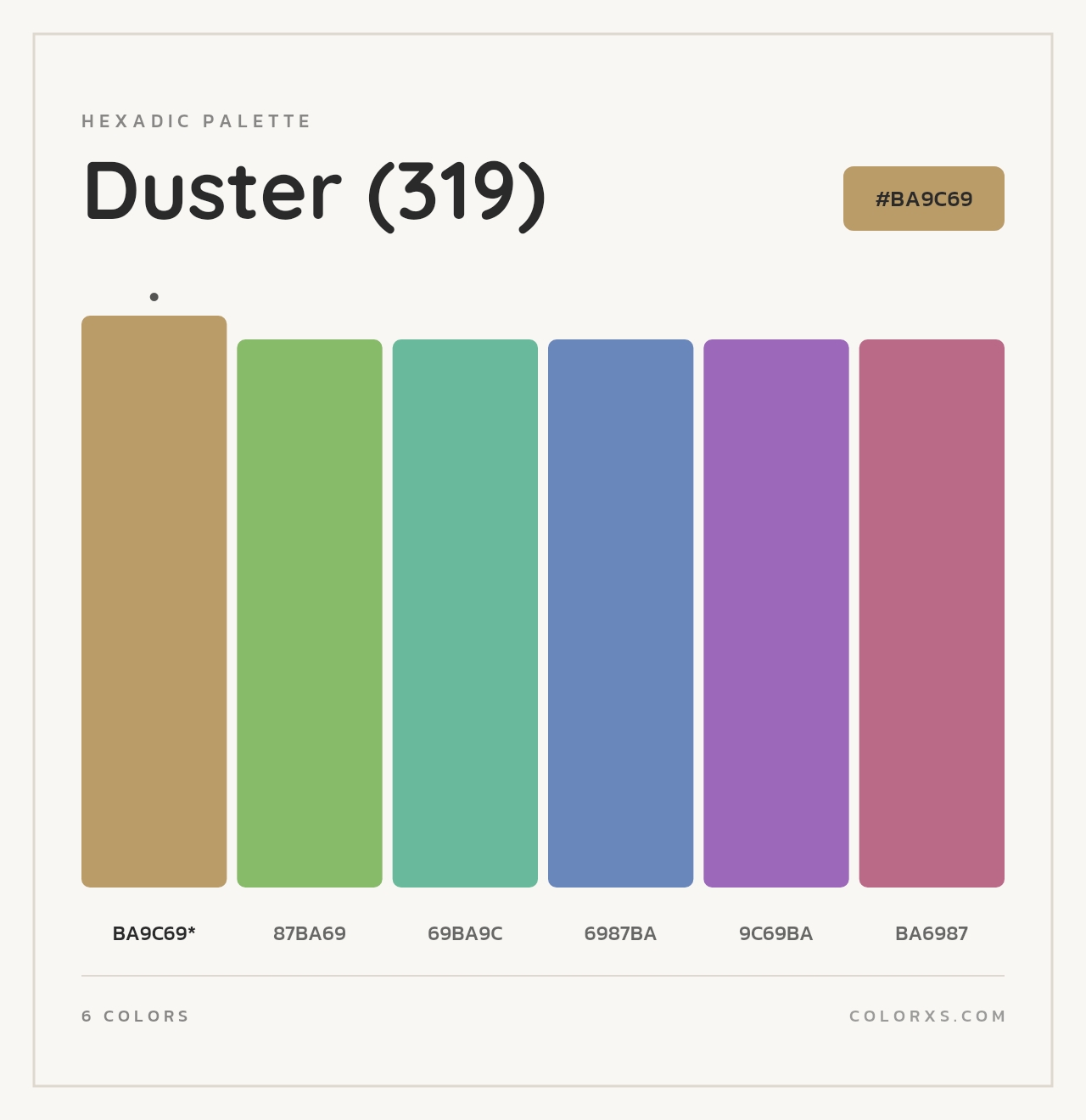 Duster (319) - Hexadic Color Palette