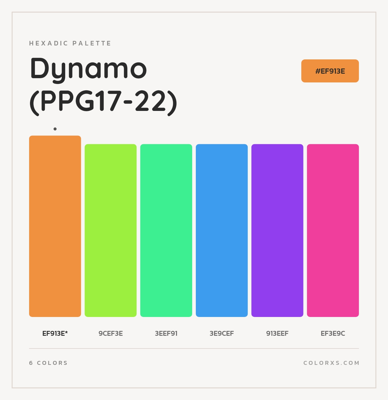 Dynamo (PPG17-22) - Hexadic Color Palette