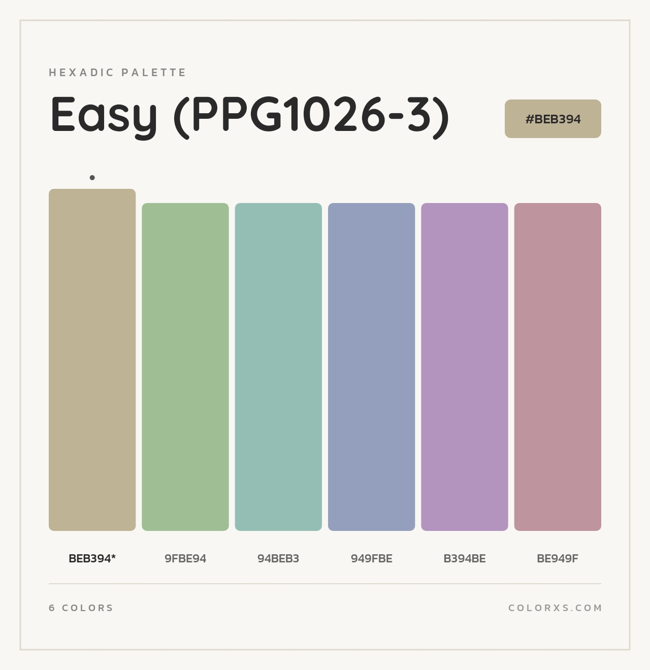 Easy (PPG1026-3) - Hexadic Color Palette