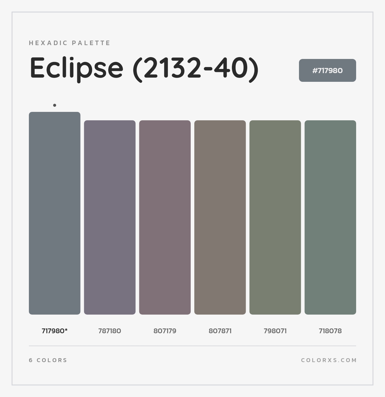 Eclipse (2132-40) - Hexadic Color Palette