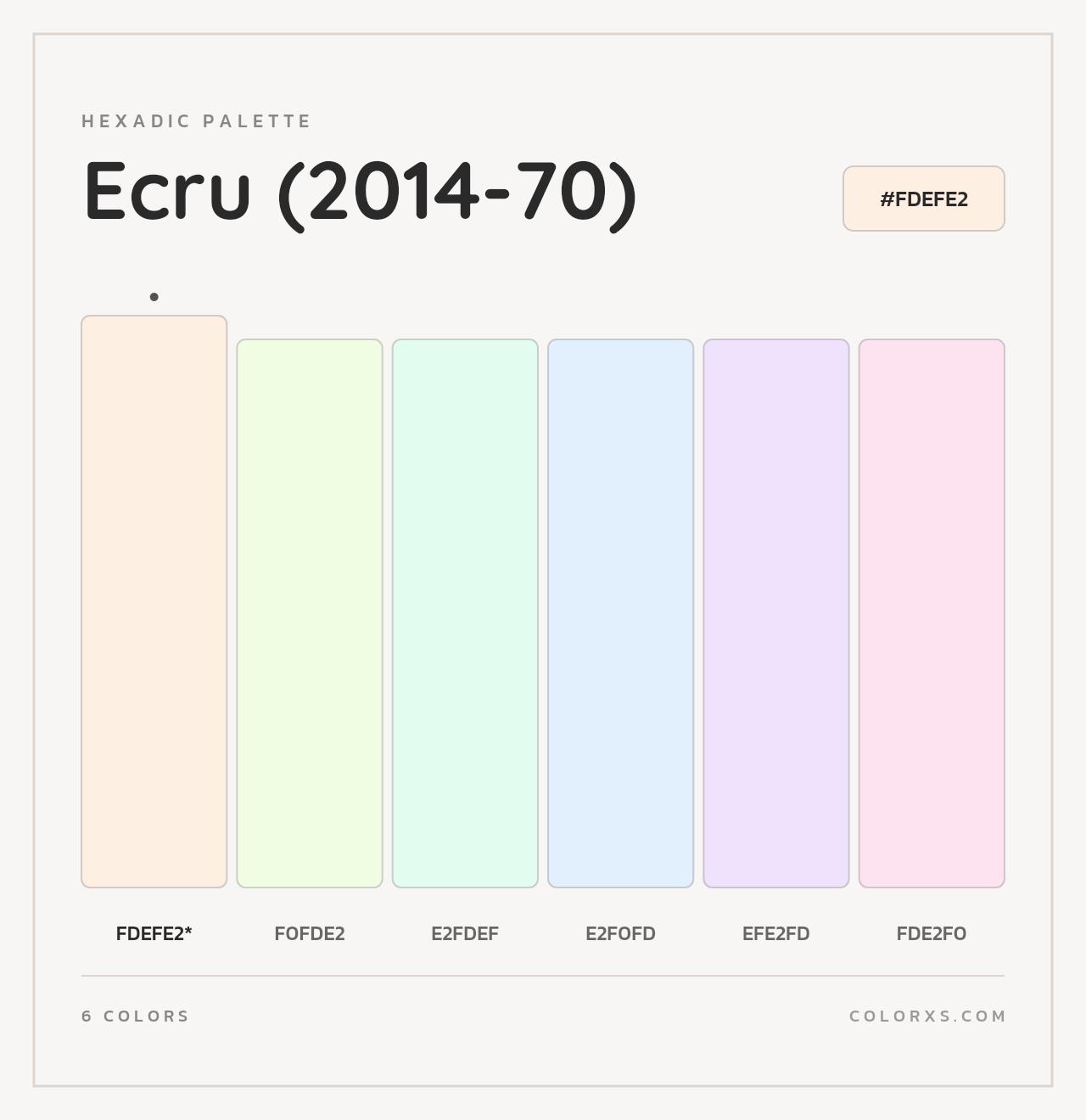Ecru (2014-70) - Hexadic Color Palette