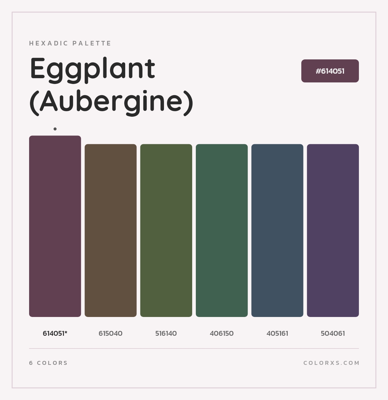 Eggplant (Aubergine) - Hexadic Color Palette