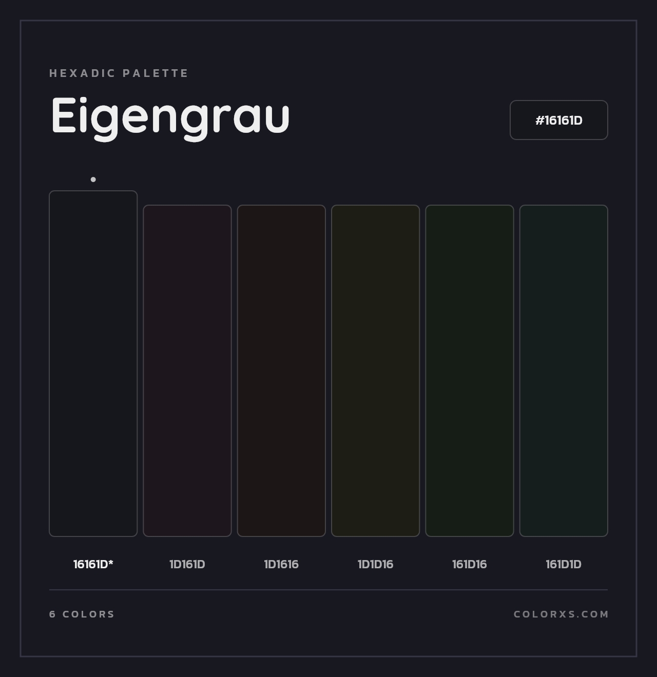 Eigengrau - Hexadic Color Palette