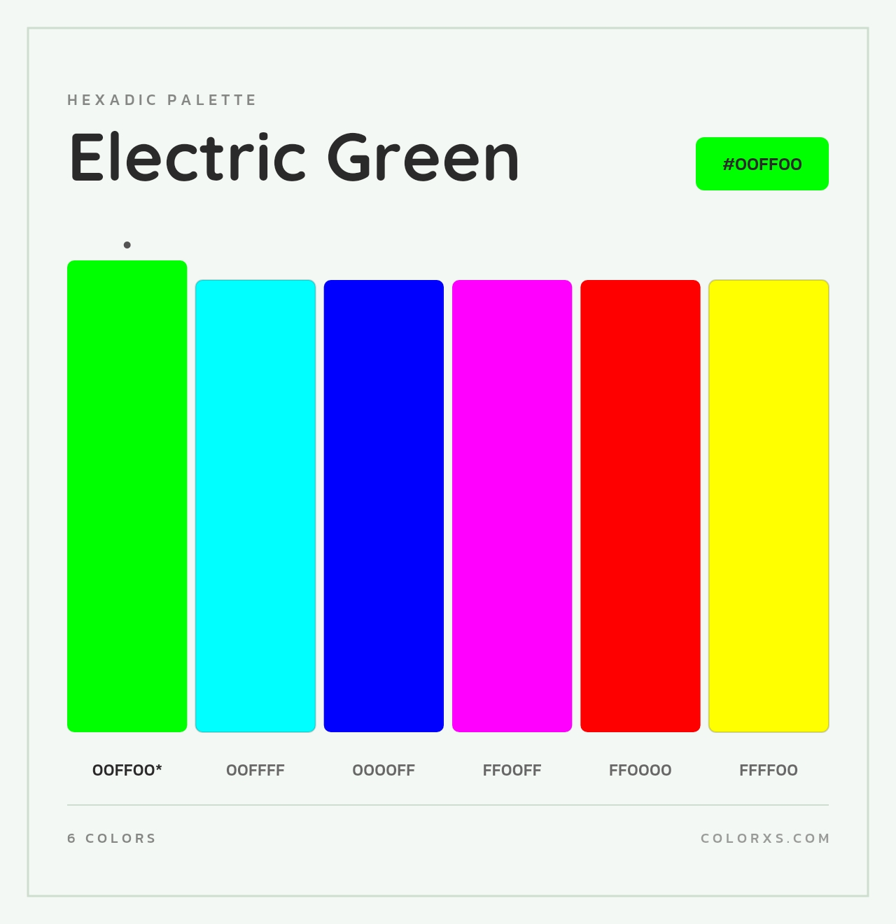 Electric Green - Hexadic Color Palette