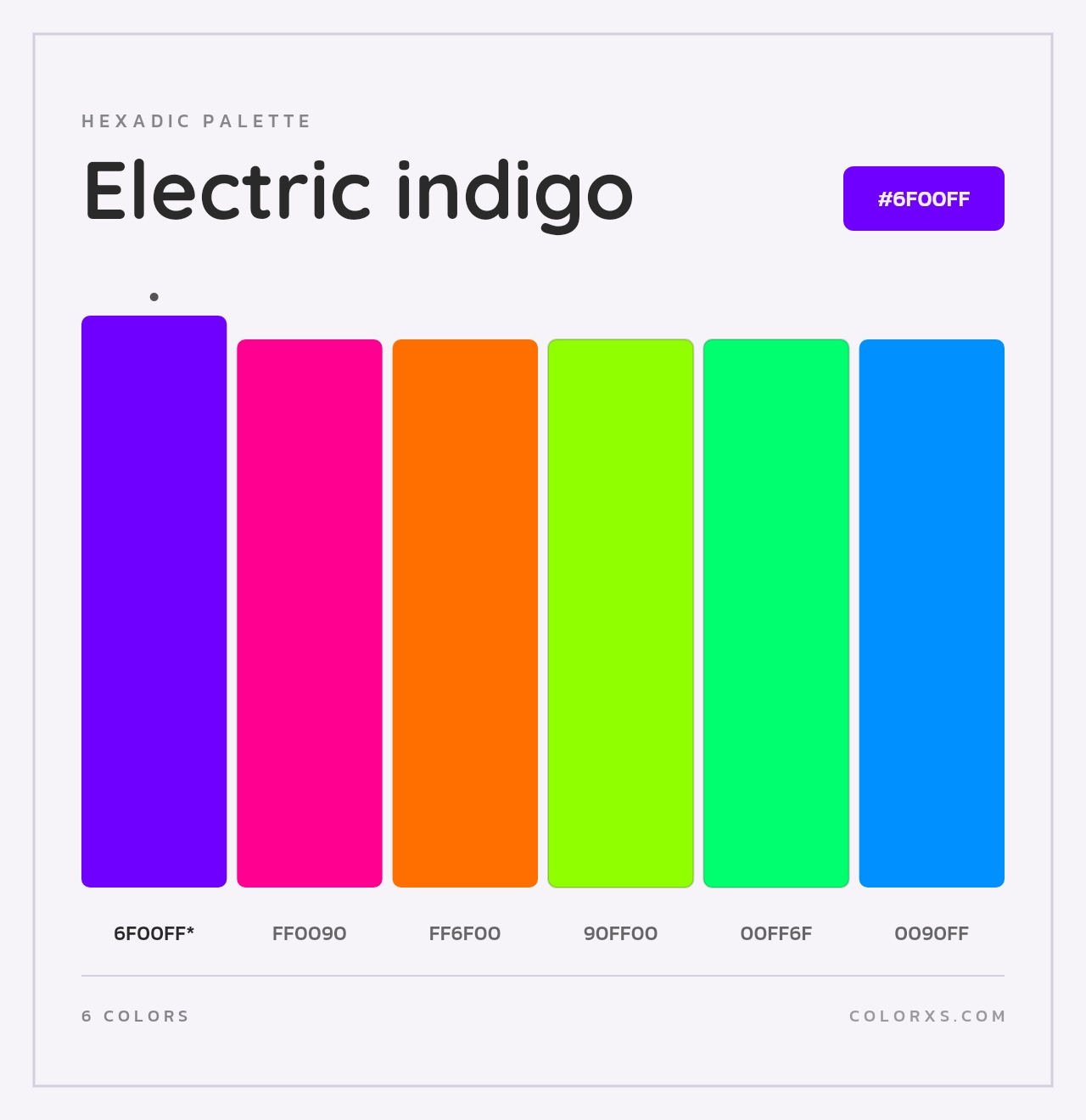 Electric indigo - Hexadic Color Palette