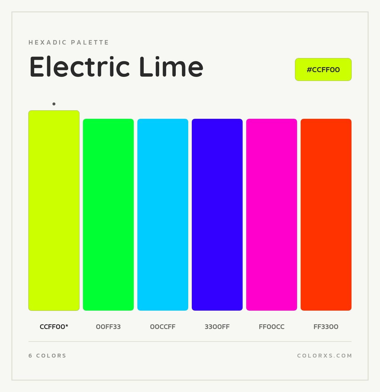 Electric Lime - Hexadic Color Palette