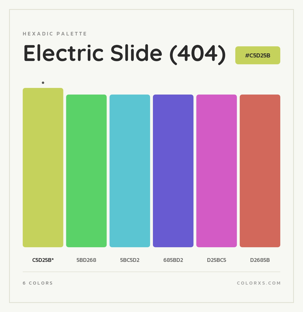 Electric Slide (404) - Hexadic Color Palette