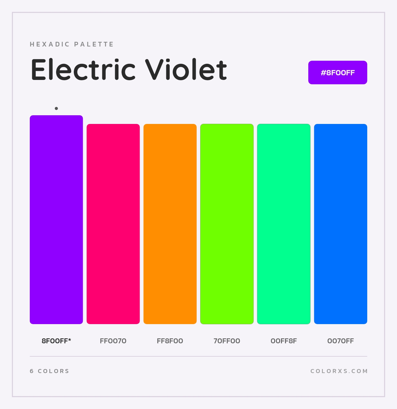 Electric Violet - Hexadic Color Palette