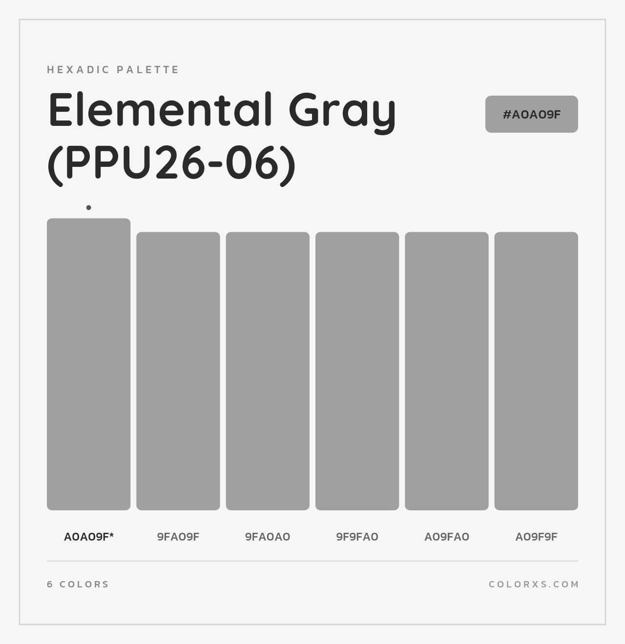 Elemental Gray (PPU26-06) - Hexadic Color Palette