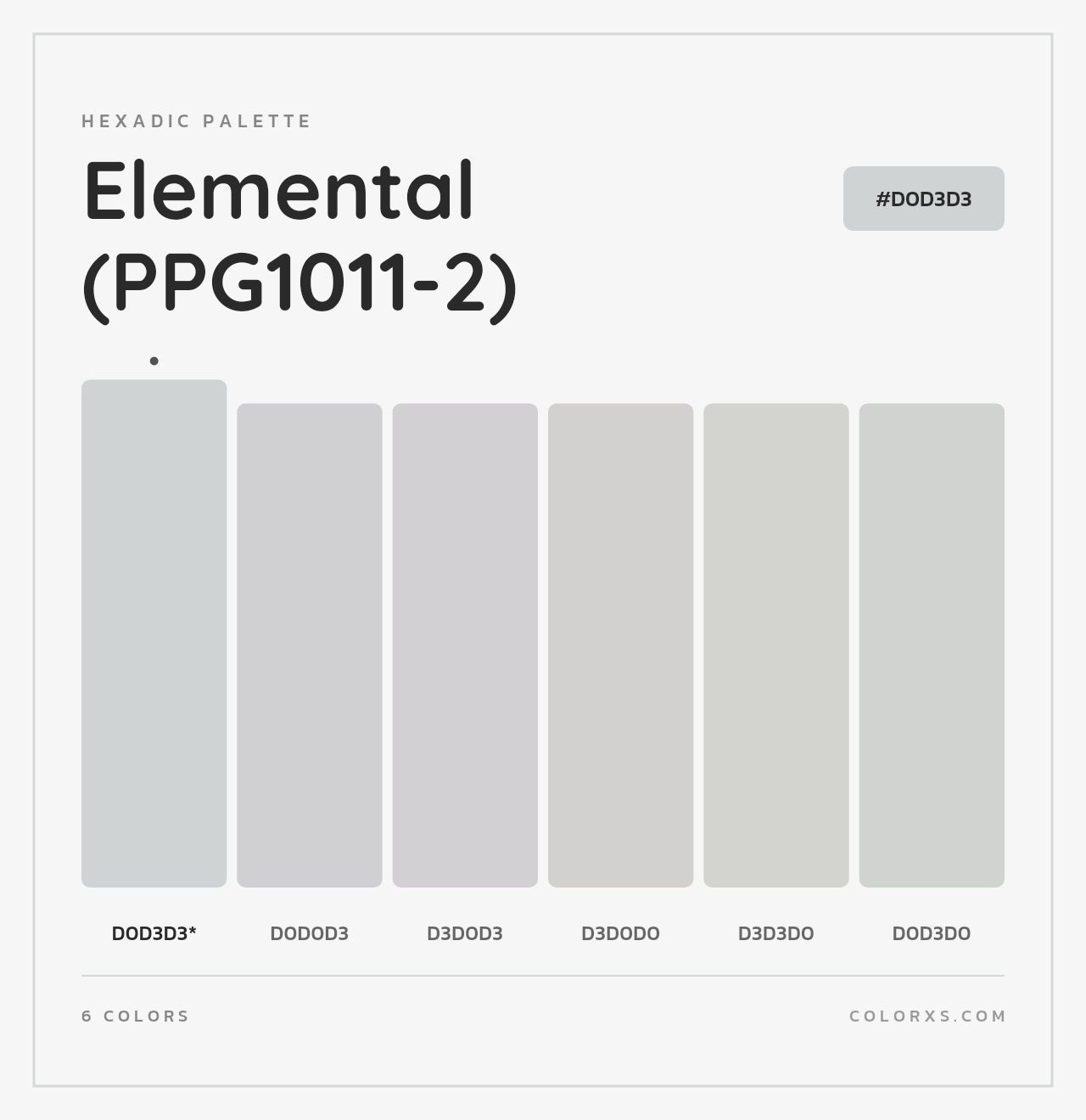Elemental (PPG1011-2) - Hexadic Color Palette