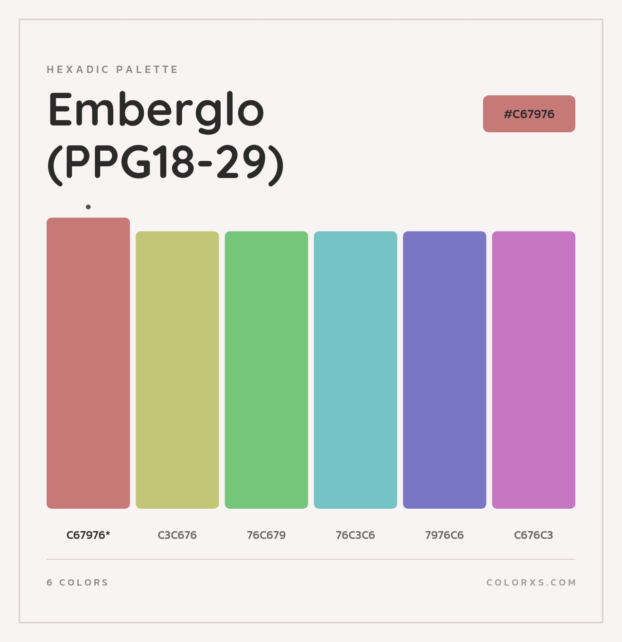 Emberglo (PPG18-29) - Hexadic Color Palette