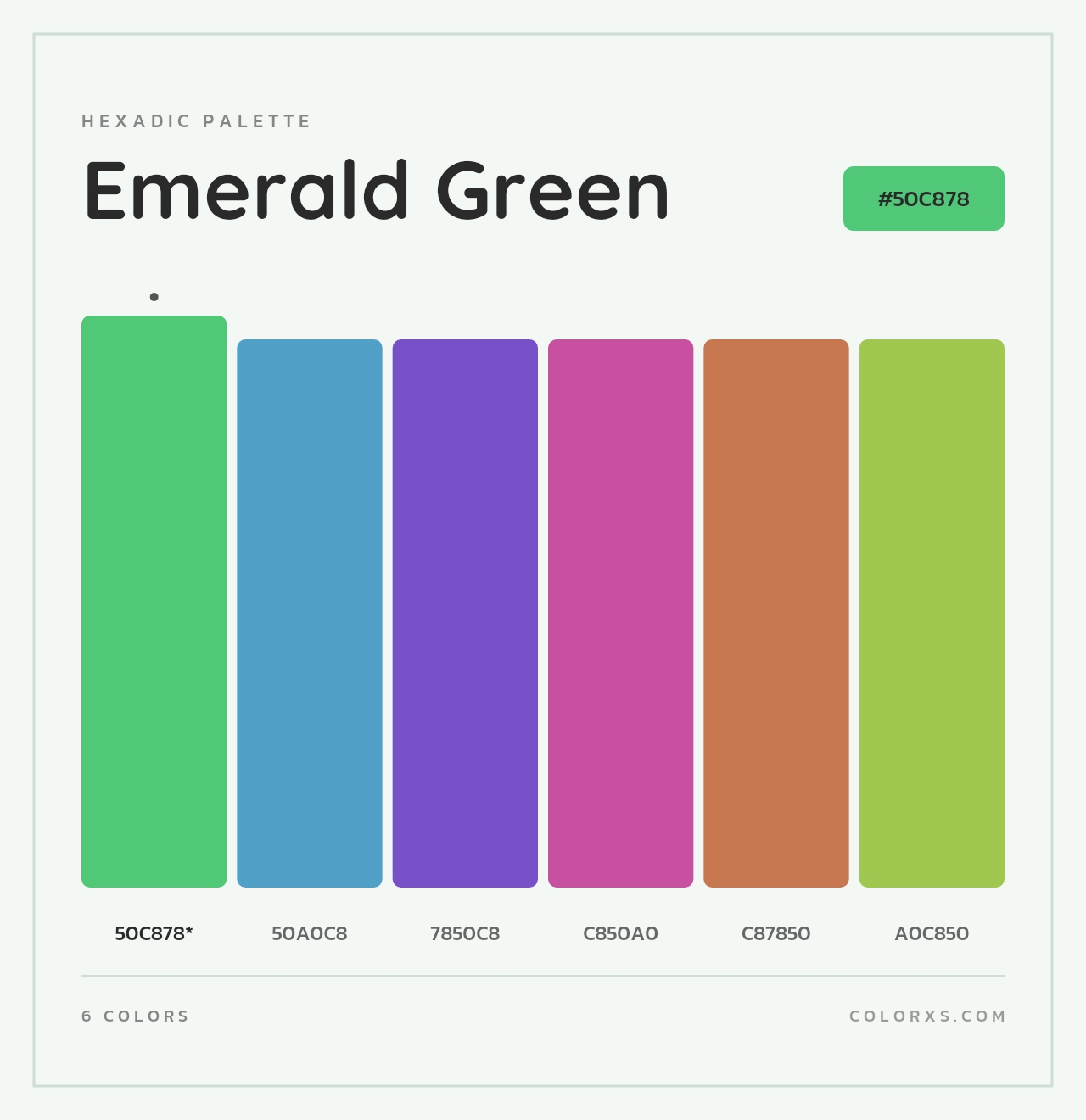 Emerald Green - Hexadic Color Palette