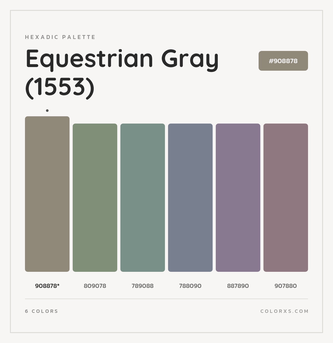 Equestrian Gray (1553) - Hexadic Color Palette