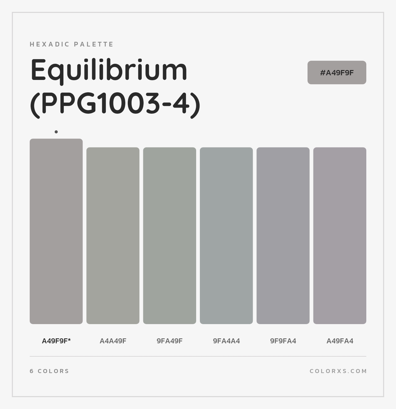 Equilibrium (PPG1003-4) - Hexadic Color Palette