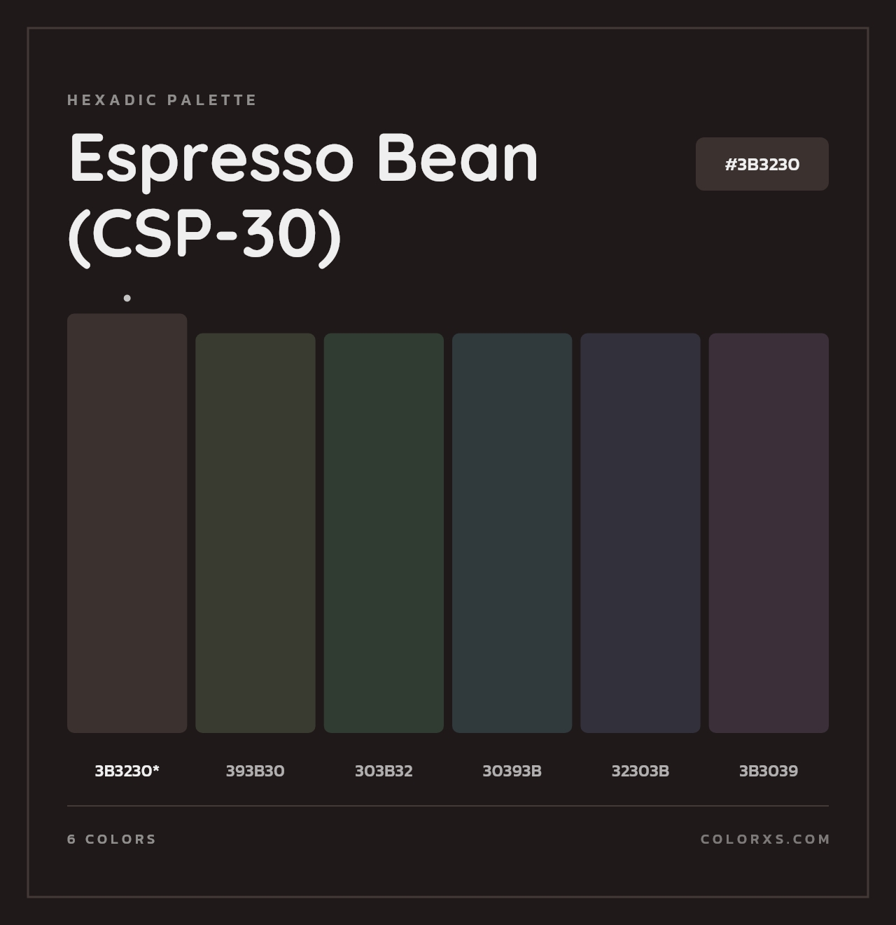 Espresso Bean (CSP-30) - Hexadic Color Palette