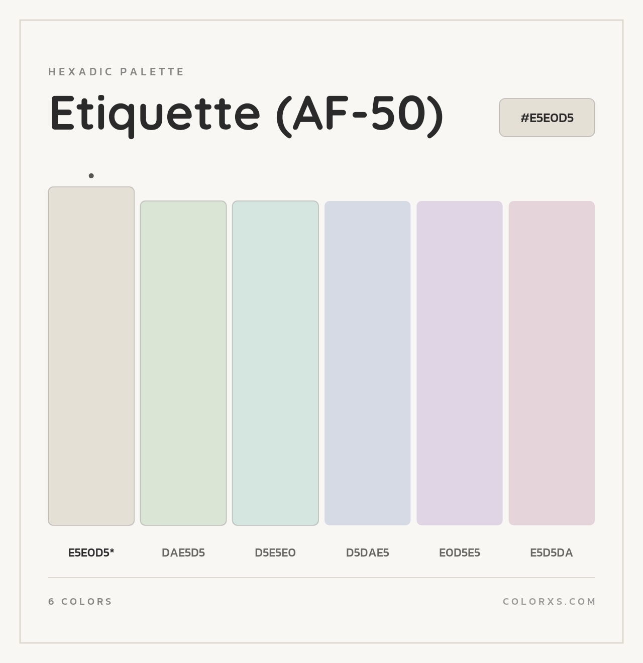 Etiquette (AF-50) - Hexadic Color Palette