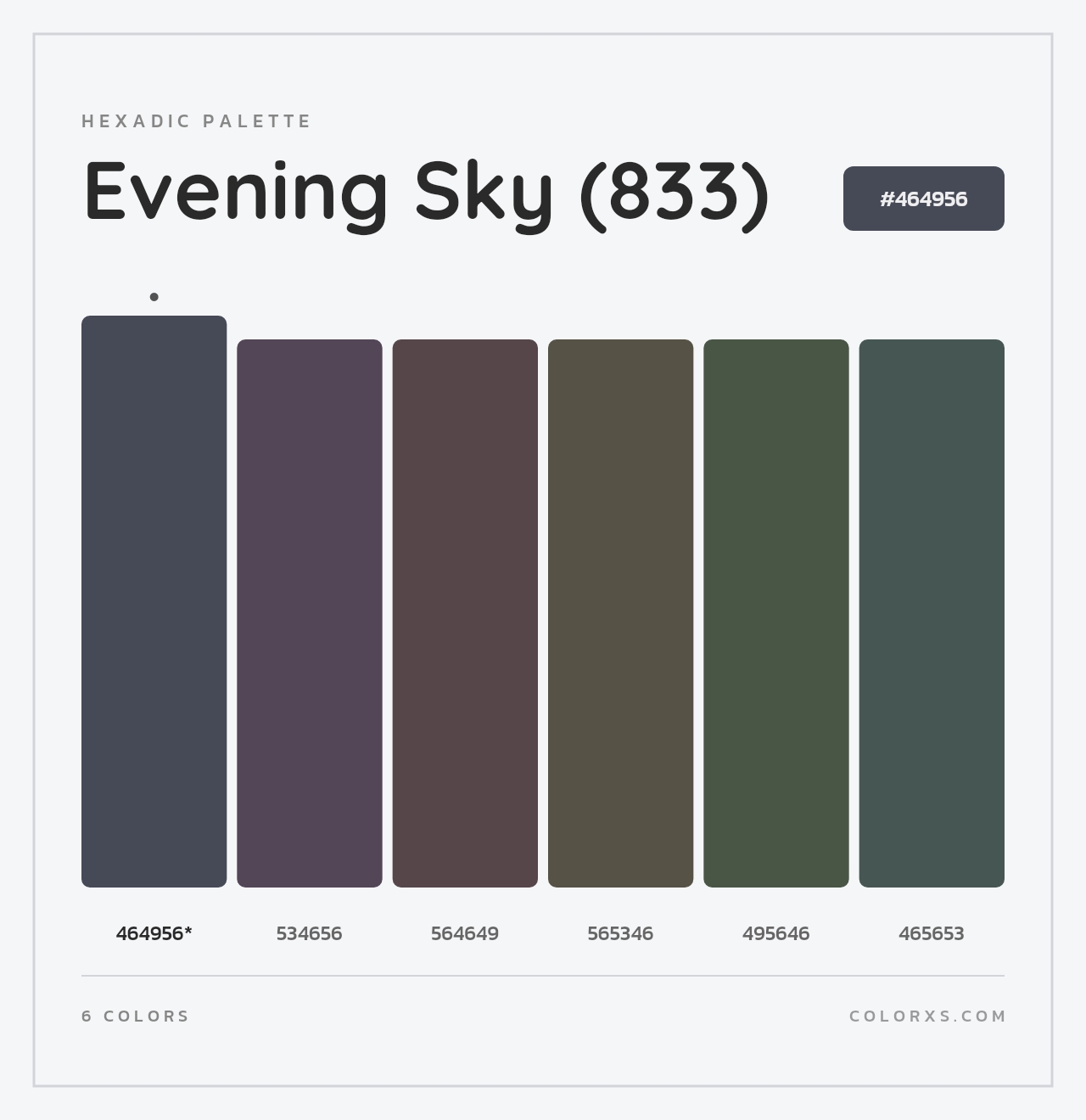 Evening Sky (833) - Hexadic Color Palette
