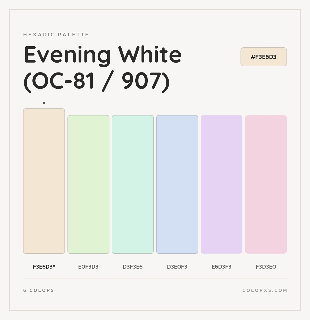 Evening White (OC-81 / 907) - Hexadic Color Palette
