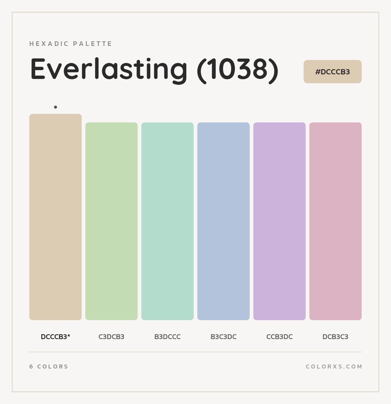 Everlasting (1038) - Hexadic Color Palette