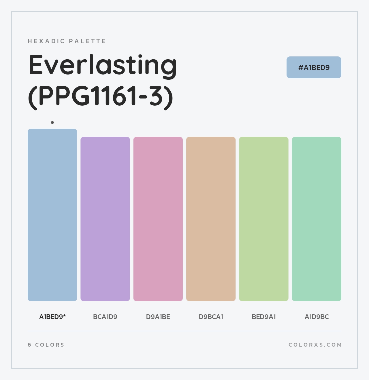Everlasting (PPG1161-3) - Hexadic Color Palette