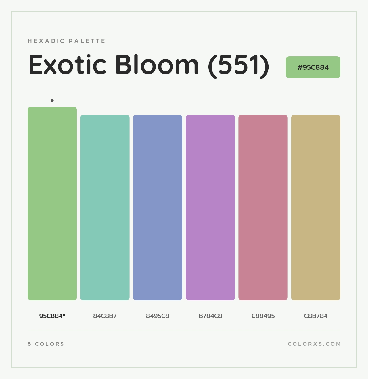 Exotic Bloom (551) - Hexadic Color Palette