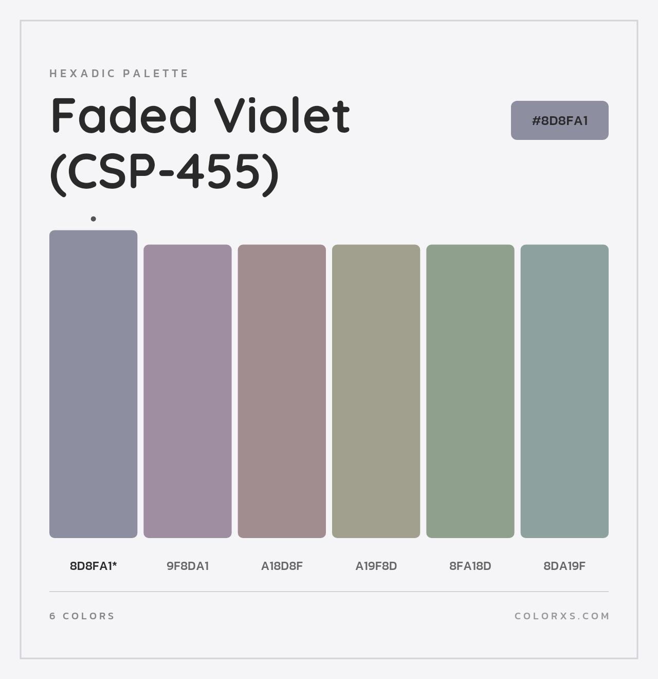 Faded Violet (CSP-455) - Hexadic Color Palette