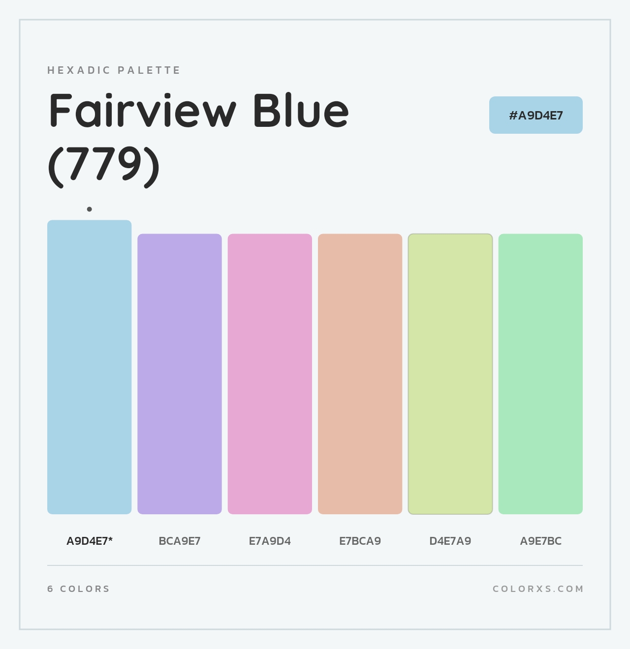 Fairview Blue (779) - Hexadic Color Palette