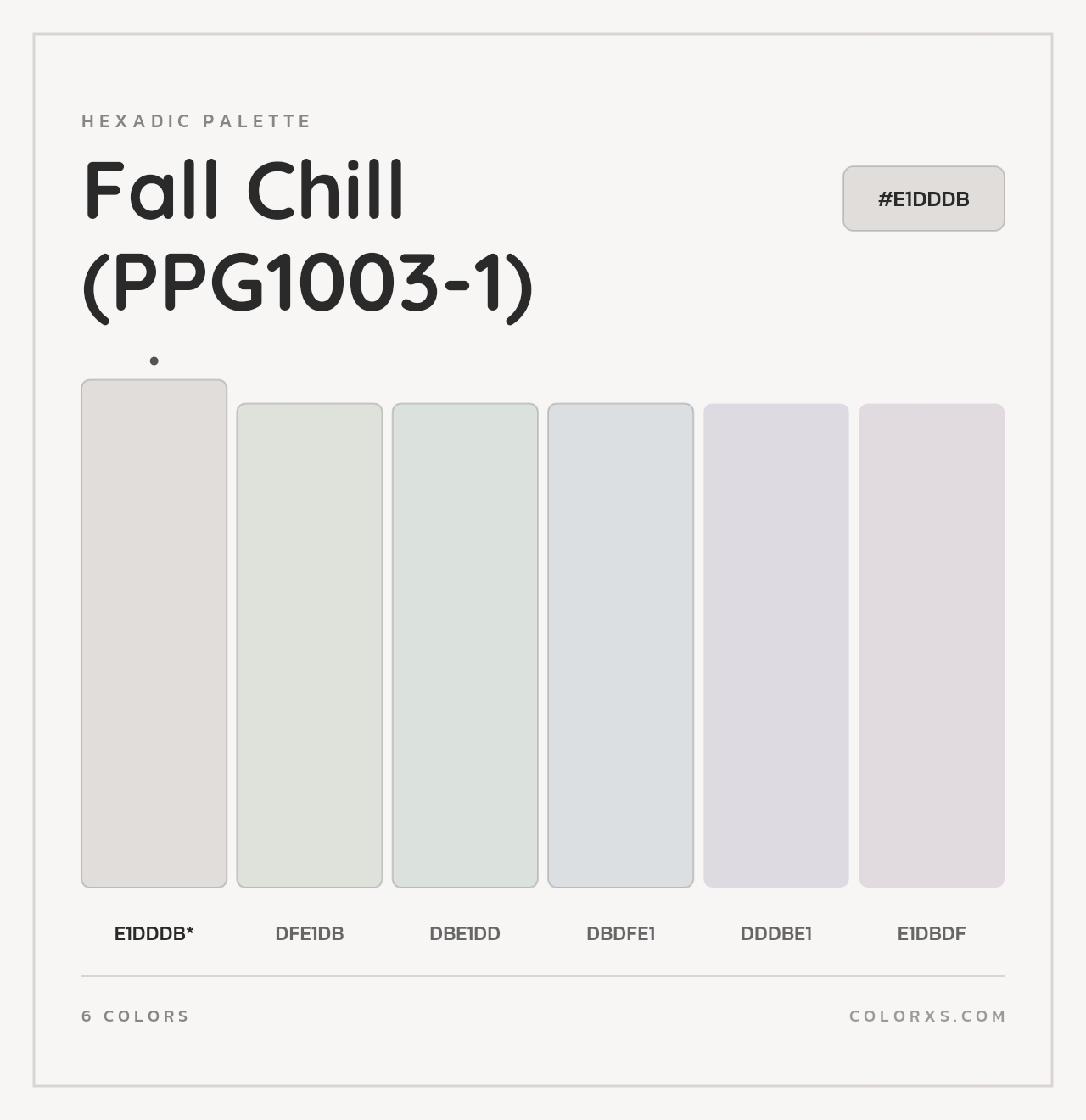 Fall Chill (PPG1003-1) - Hexadic Color Palette
