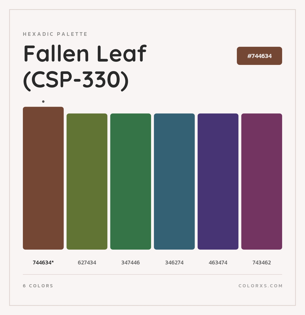 Fallen Leaf (CSP-330) - Hexadic Color Palette