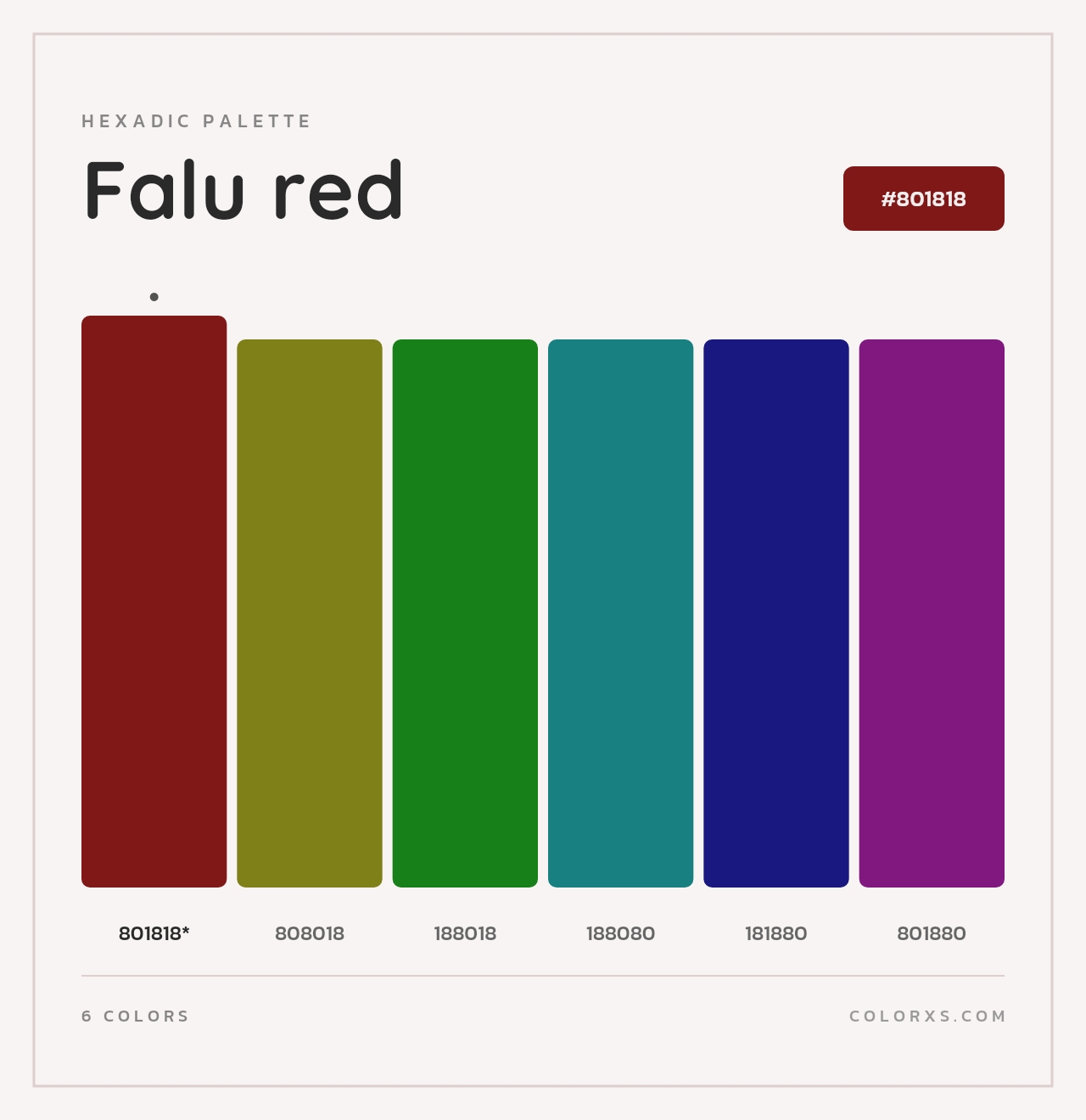 Falu red - Hexadic Color Palette