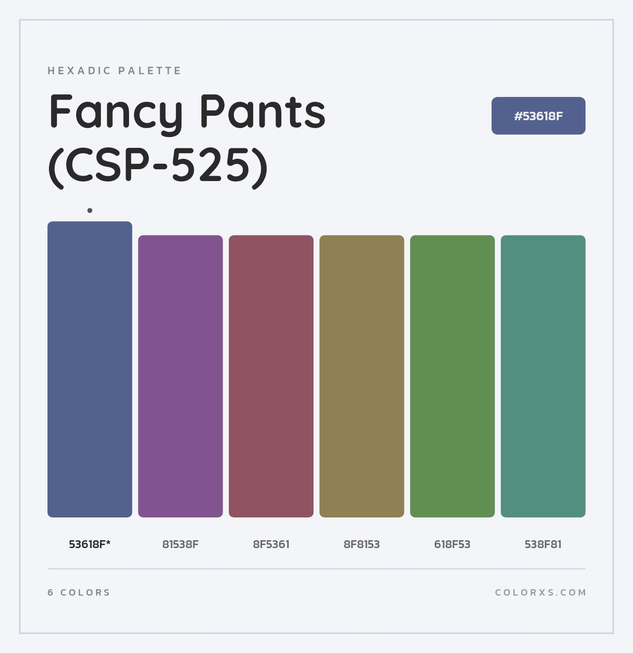 Fancy Pants (CSP-525) - Hexadic Color Palette