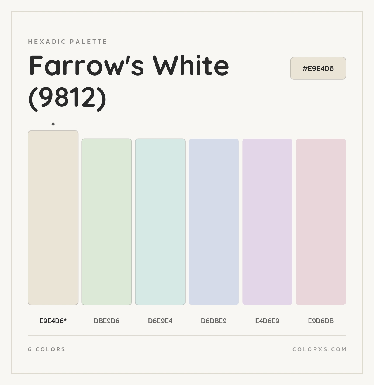 Farrow's White (9812) - Hexadic Color Palette
