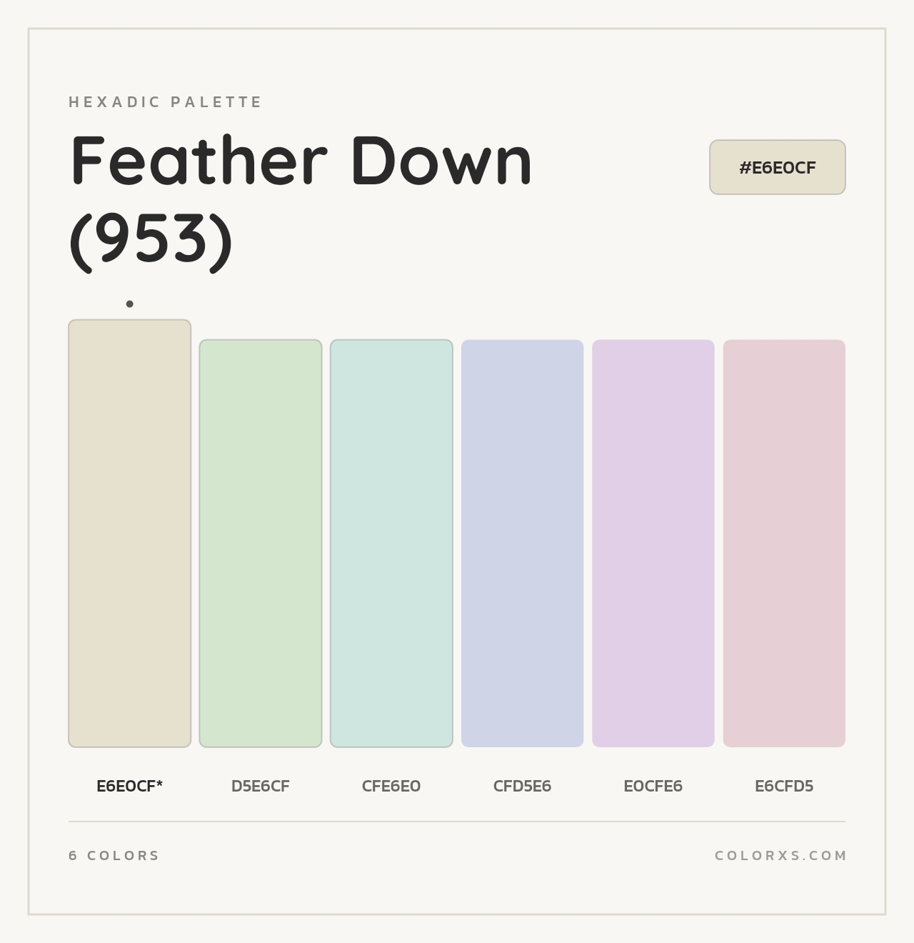 Feather Down (953) - Hexadic Color Palette