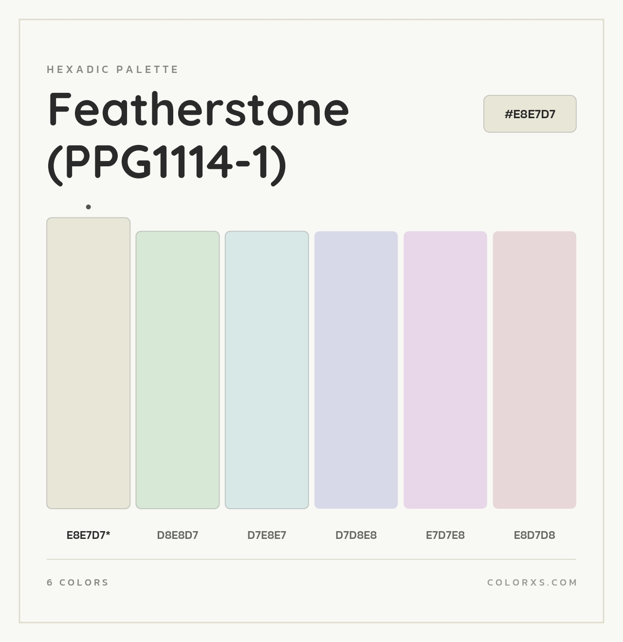 Featherstone (PPG1114-1) - Hexadic Color Palette