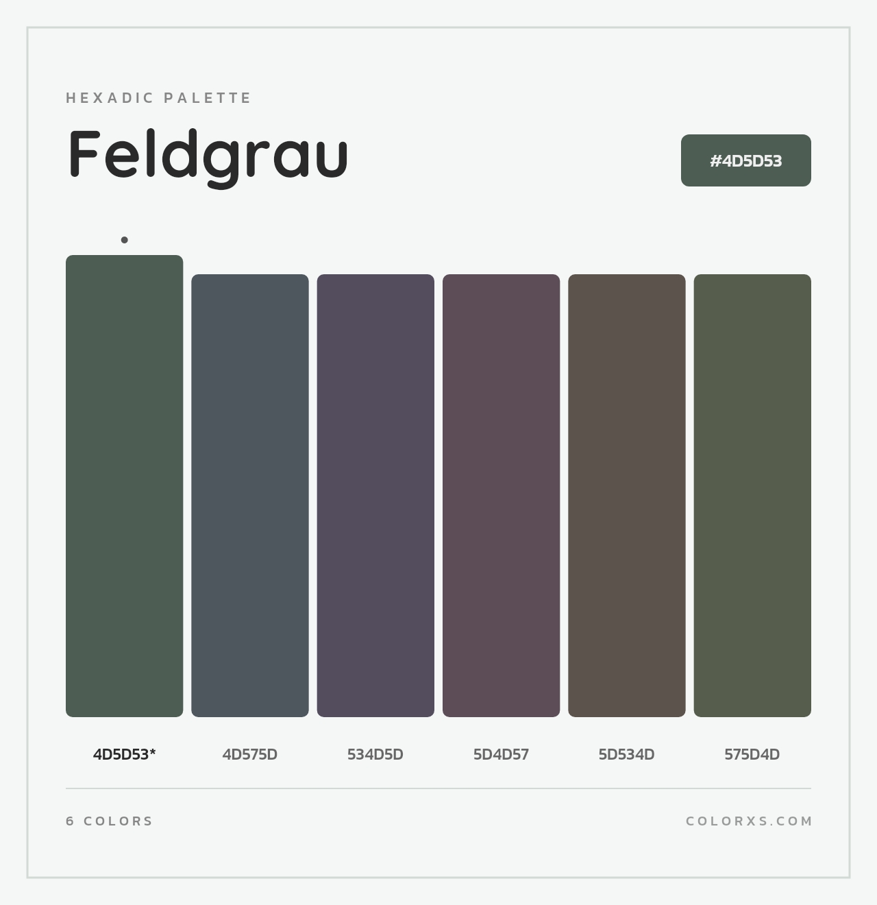 Feldgrau - Hexadic Color Palette