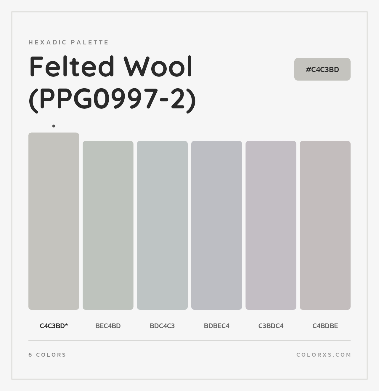 Felted Wool (PPG0997-2) - Hexadic Color Palette