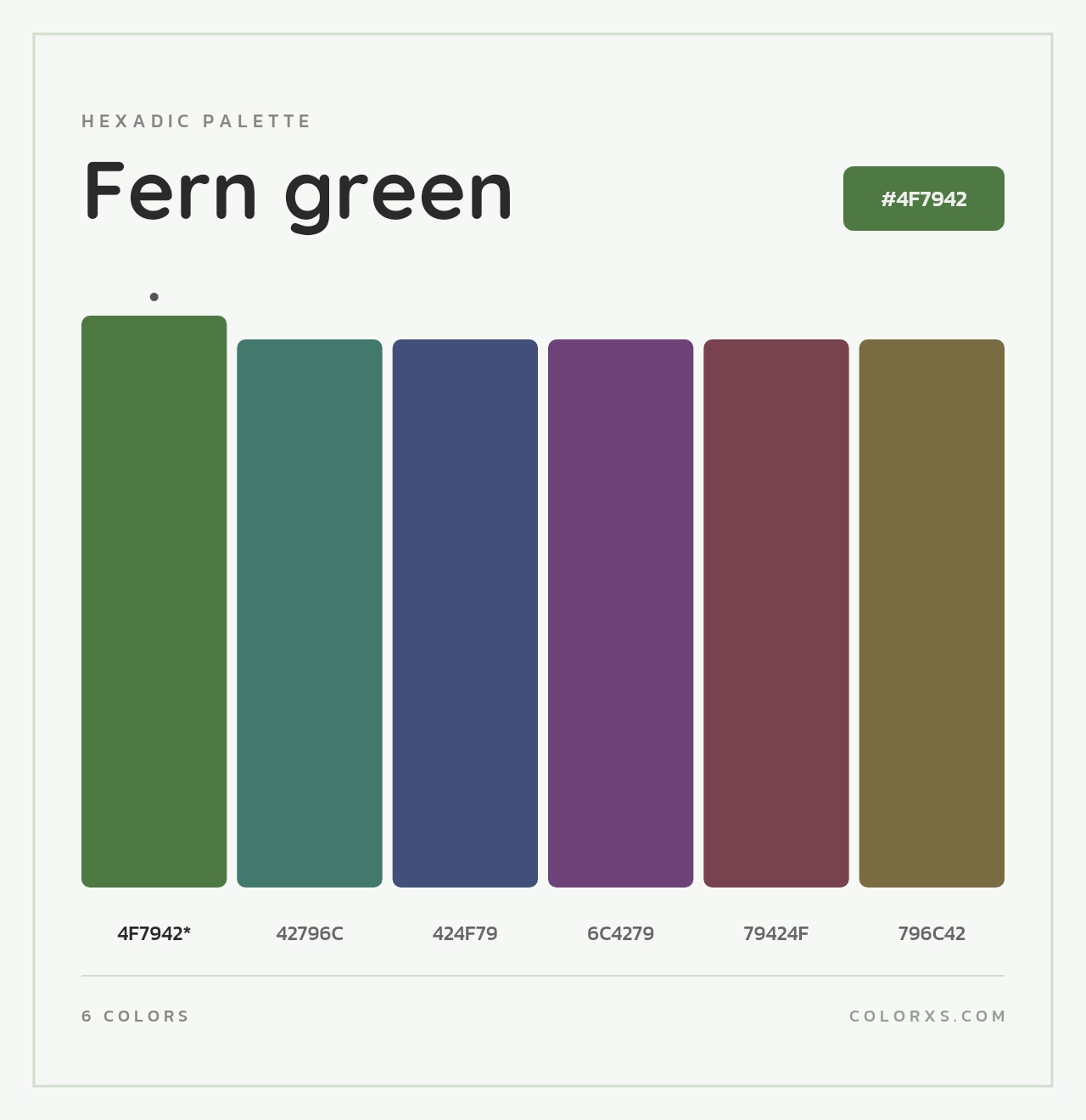 Fern green - Hexadic Color Palette