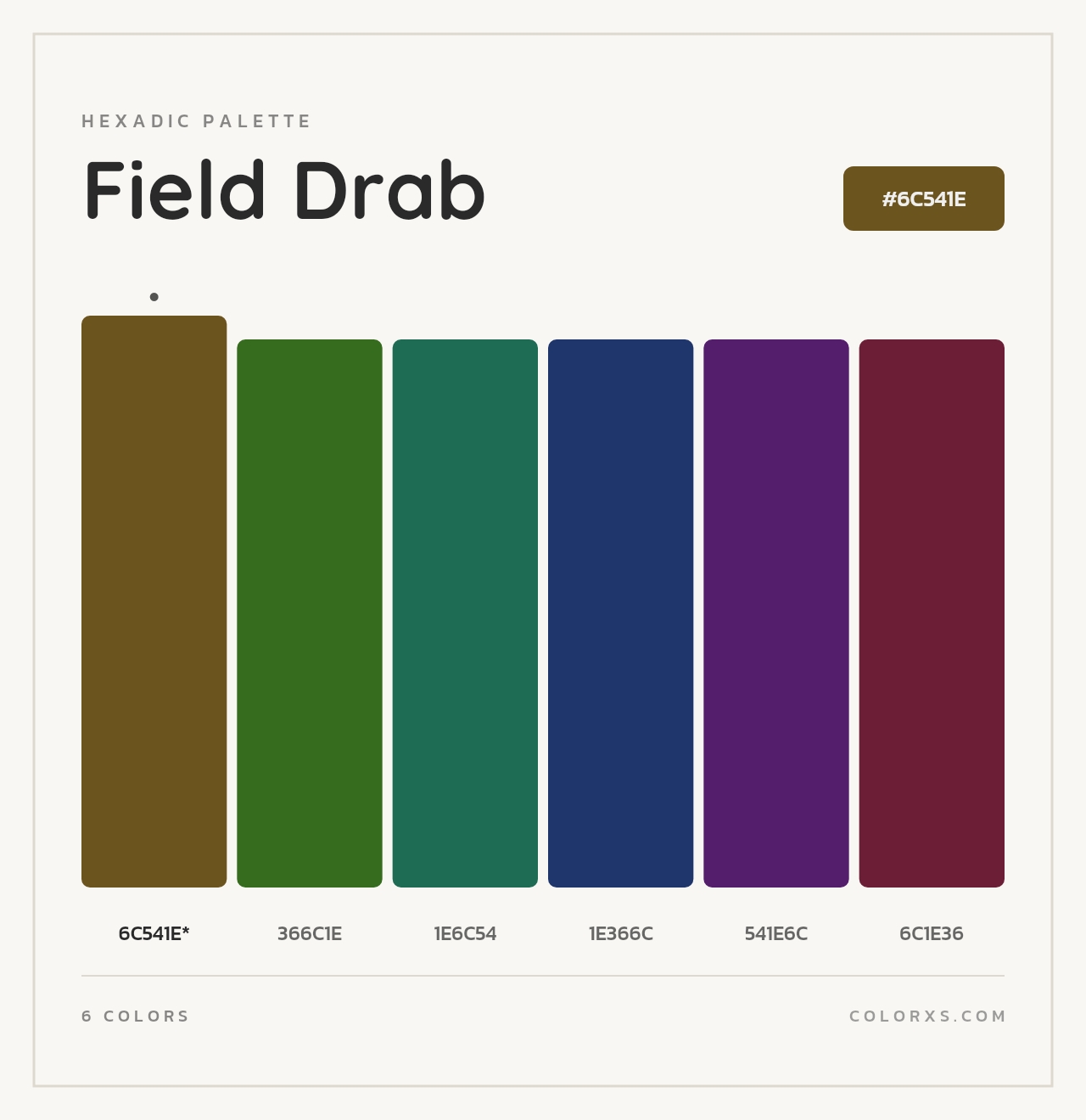 Field Drab - Hexadic Color Palette