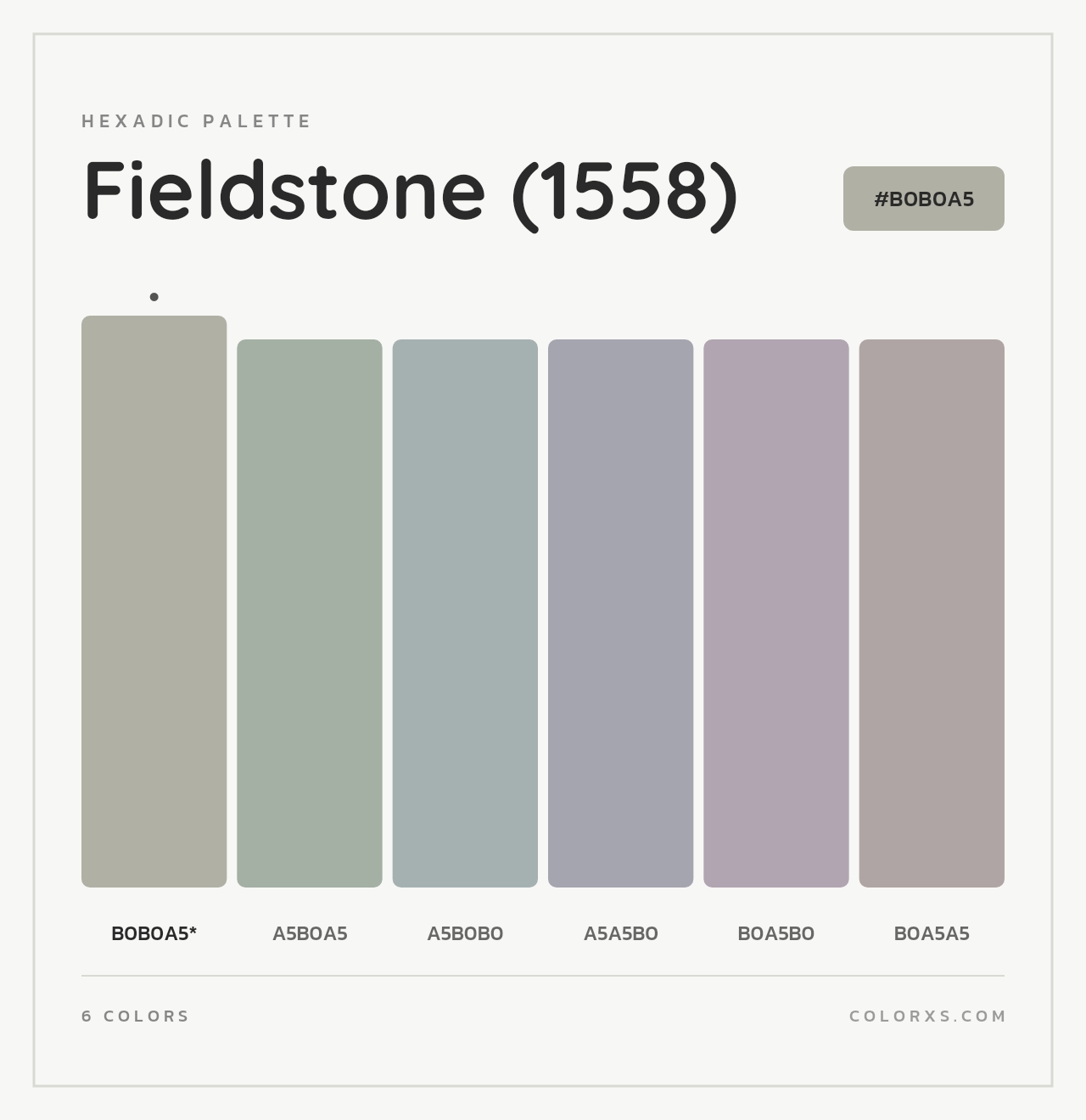 Fieldstone (1558) - Hexadic Color Palette