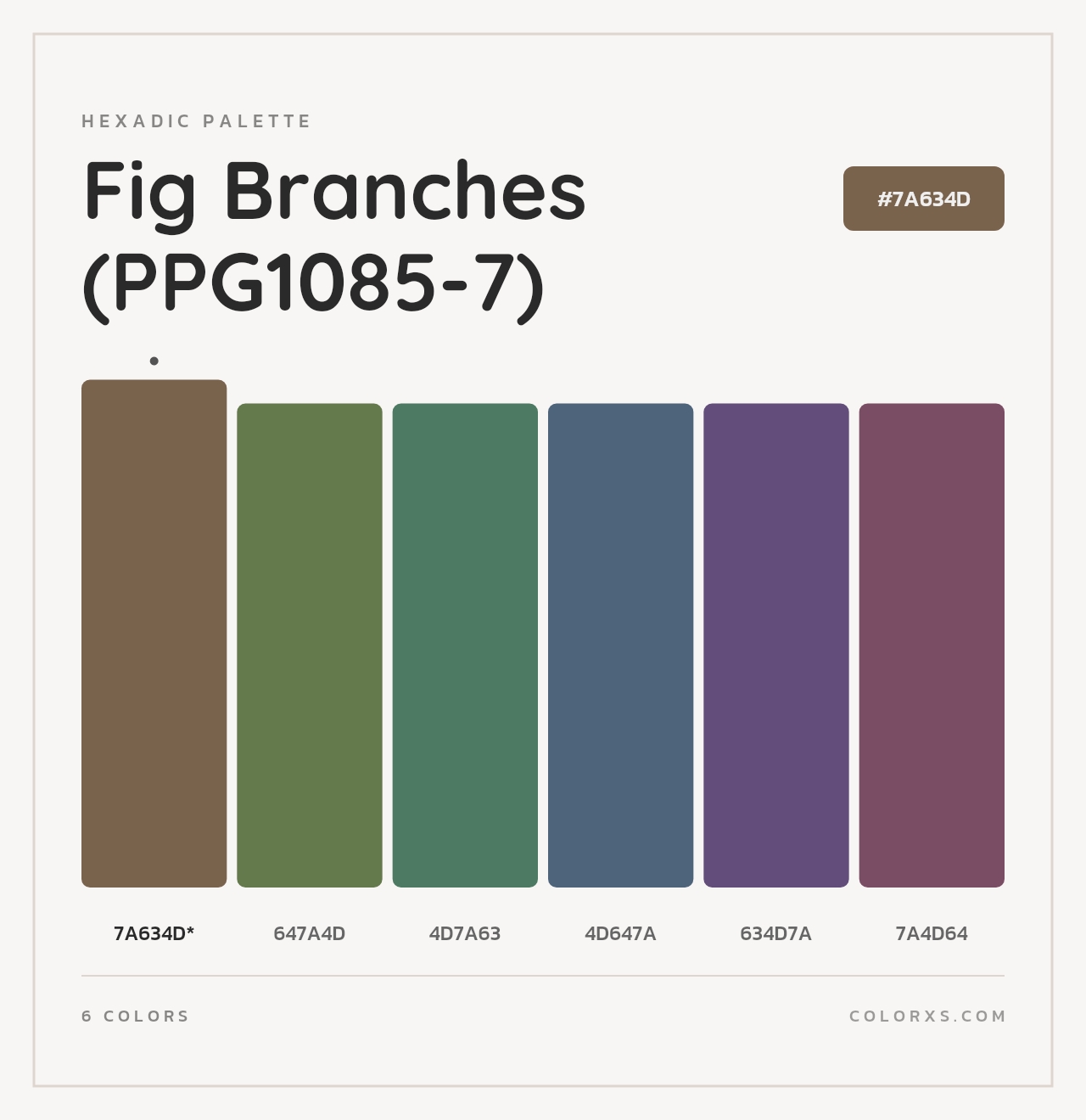 Fig Branches (PPG1085-7) - Hexadic Color Palette