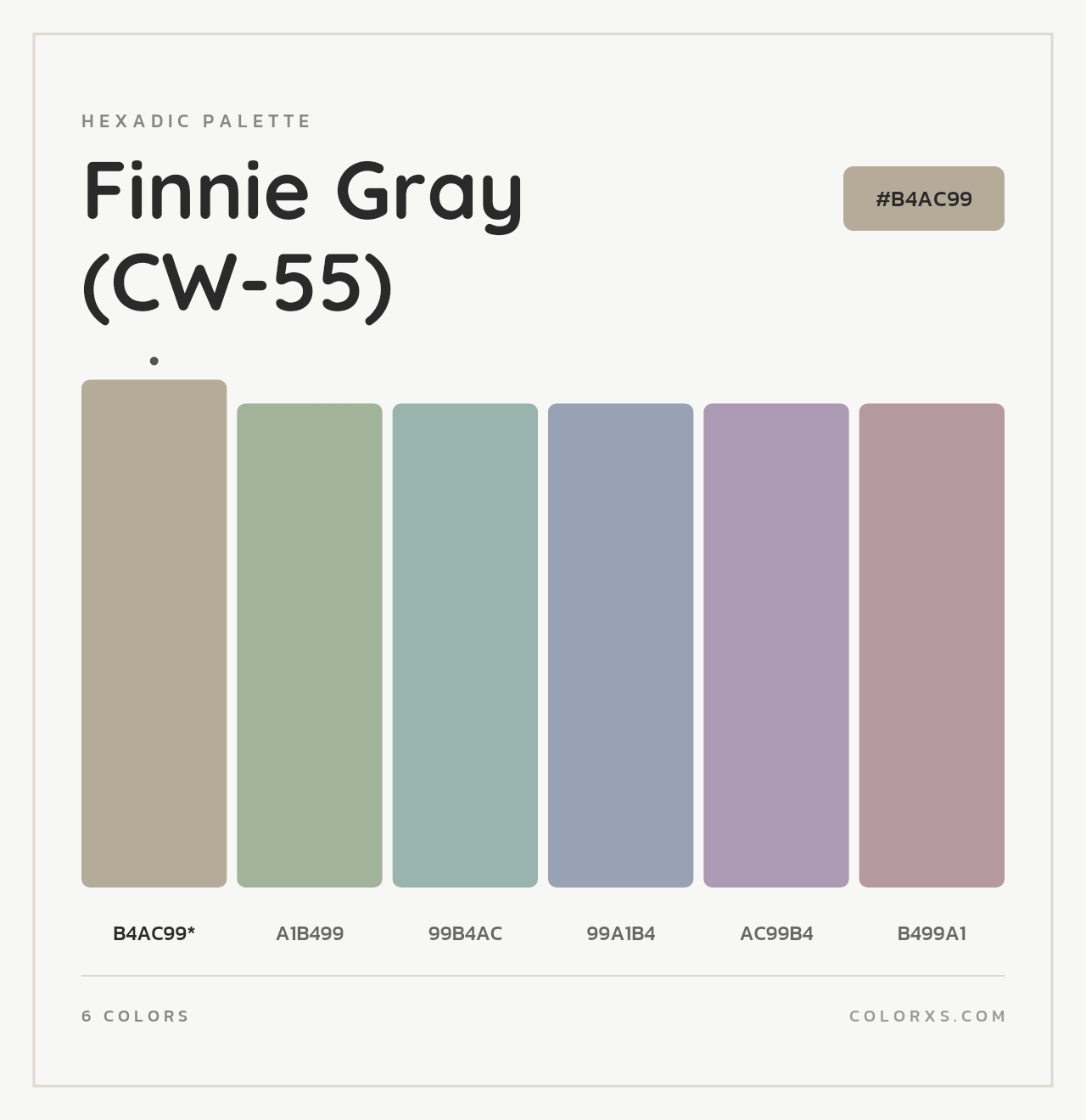 Finnie Gray (CW-55) - Hexadic Color Palette