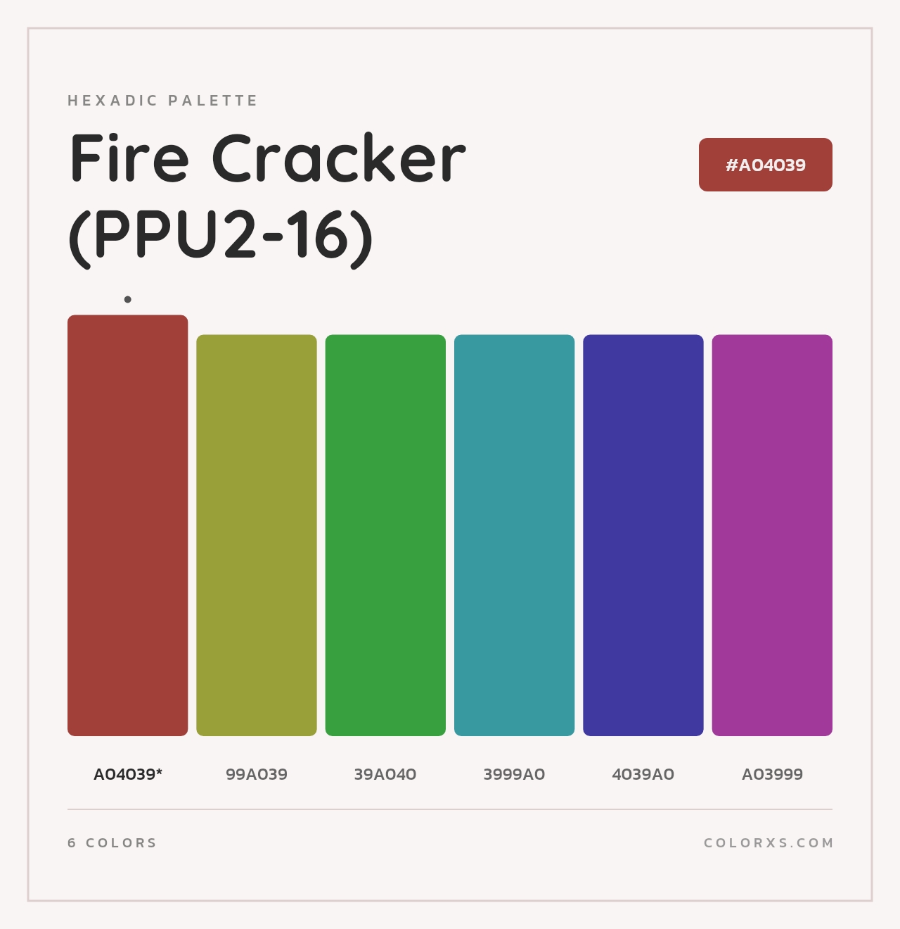 Fire Cracker (PPU2-16) - Hexadic Color Palette