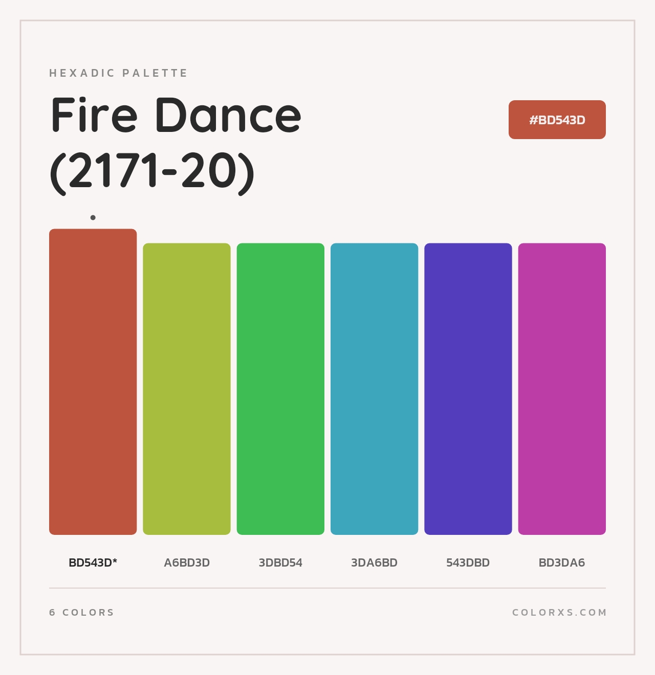 Fire Dance (2171-20) - Hexadic Color Palette