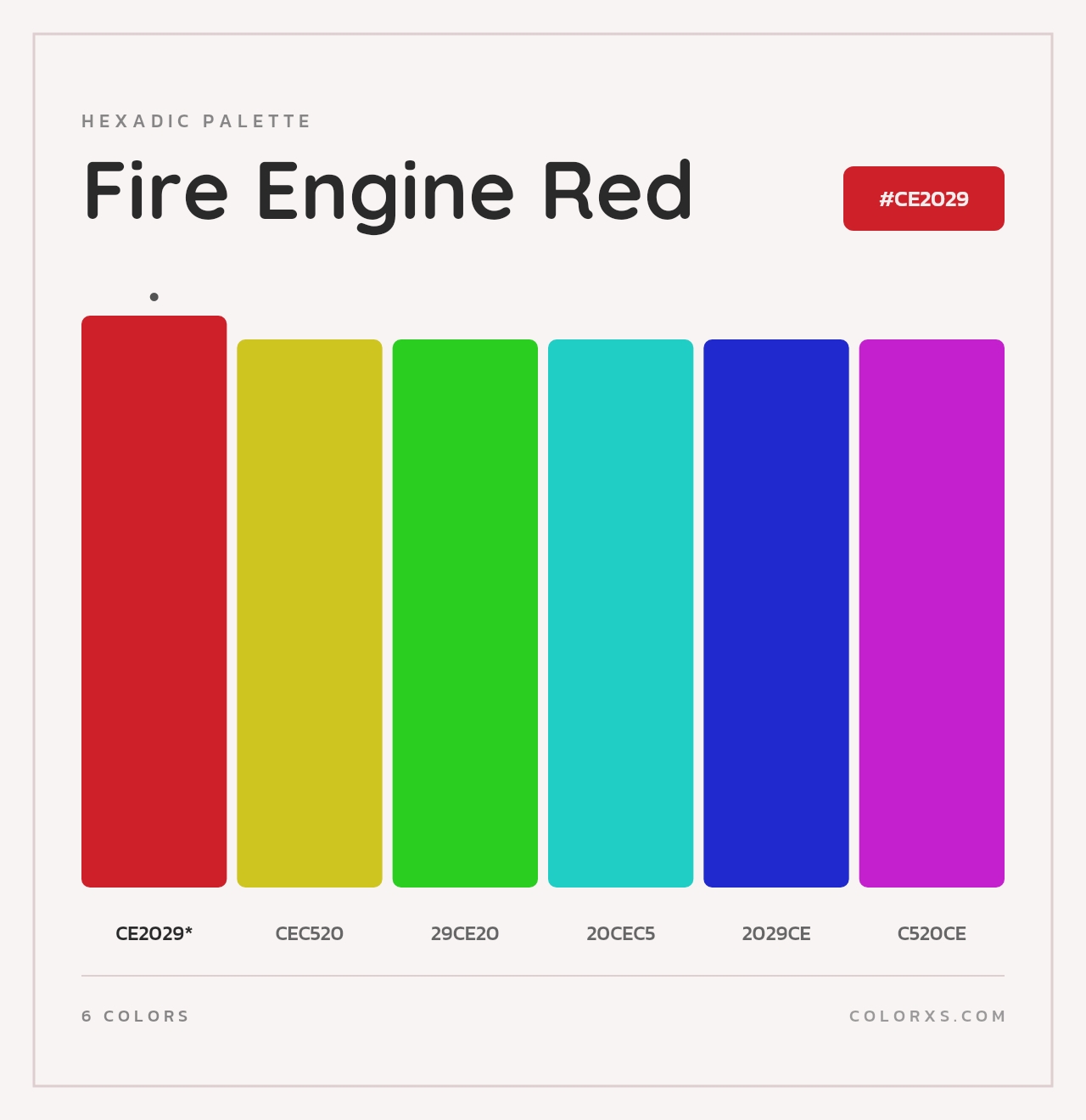 Fire Engine Red - Hexadic Color Palette