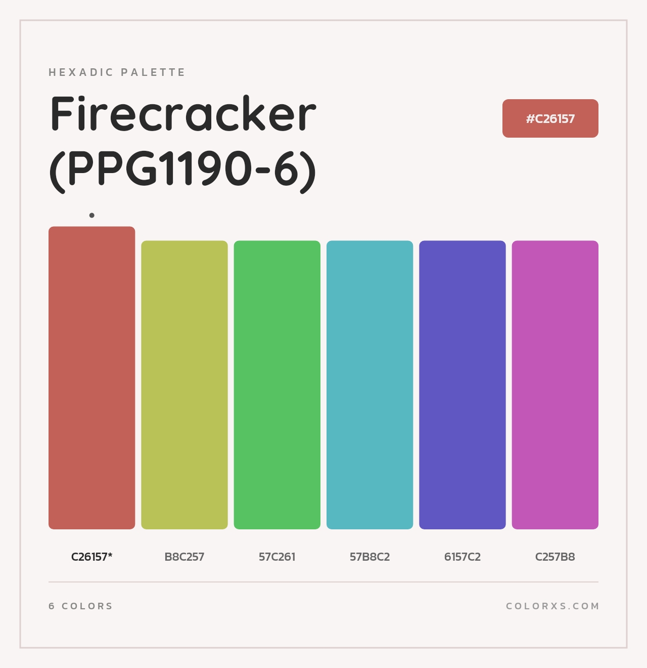 Firecracker (PPG1190-6) - Hexadic Color Palette
