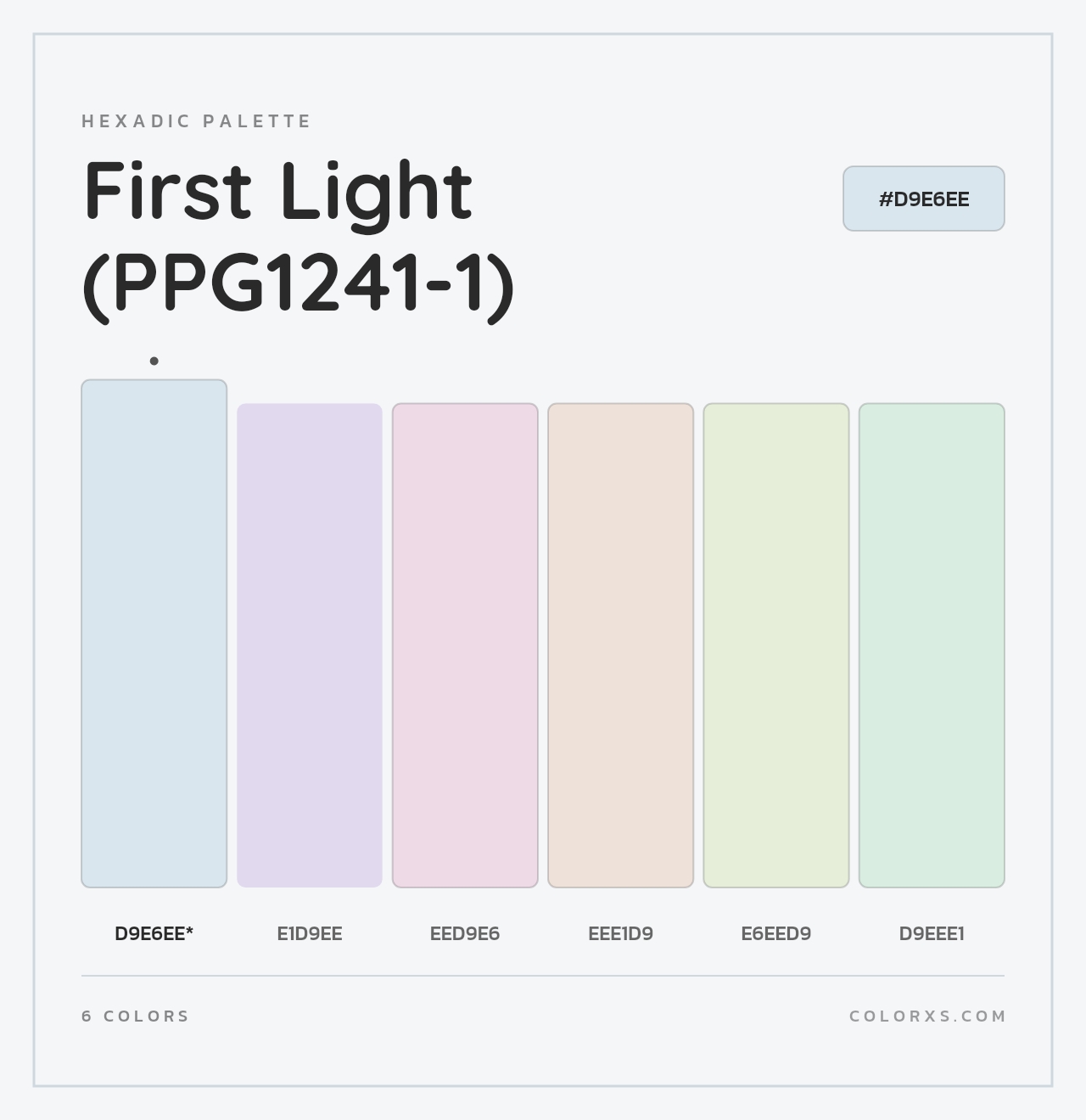 First Light (PPG1241-1) - Hexadic Color Palette