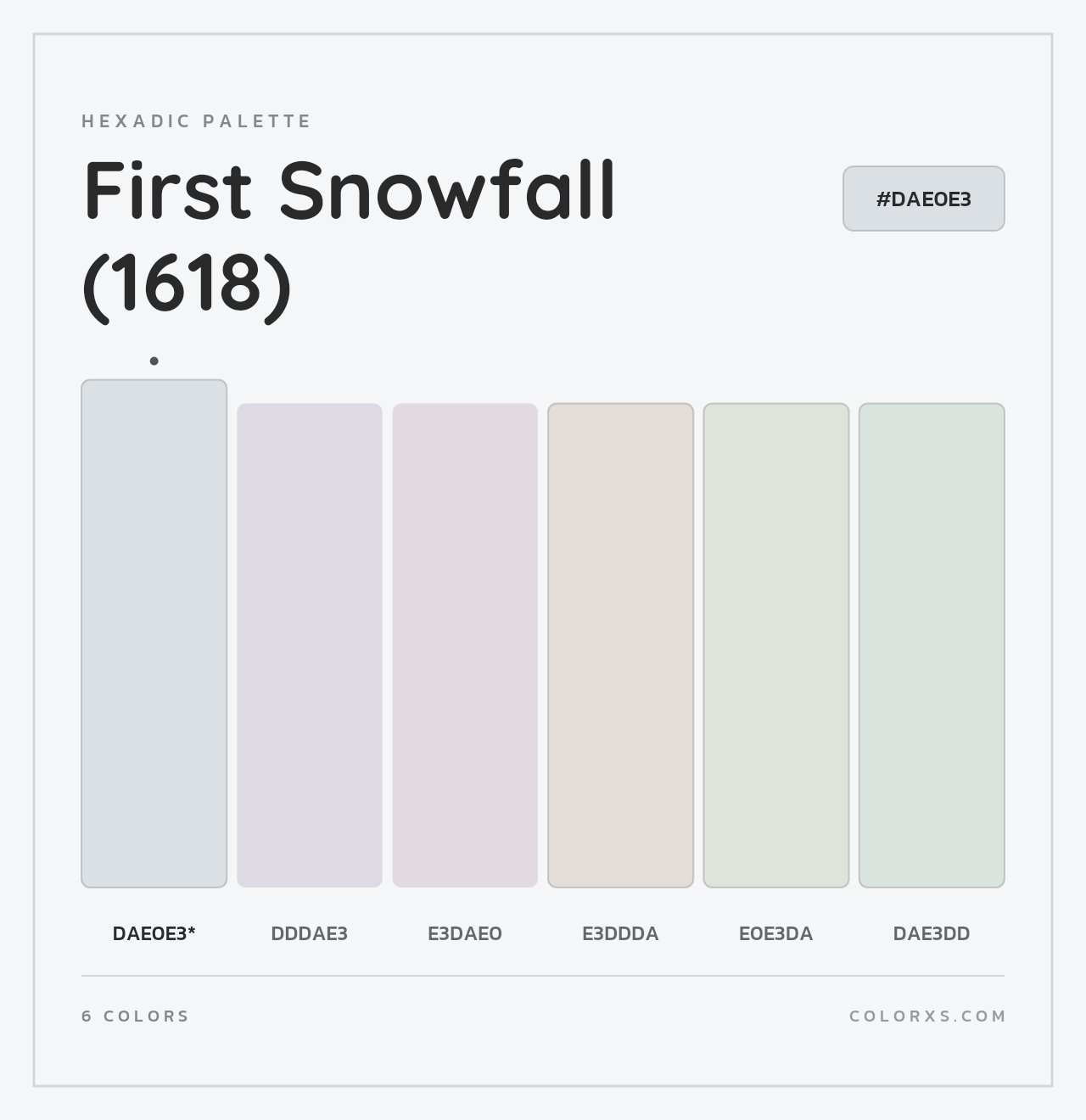First Snowfall (1618) - Hexadic Color Palette