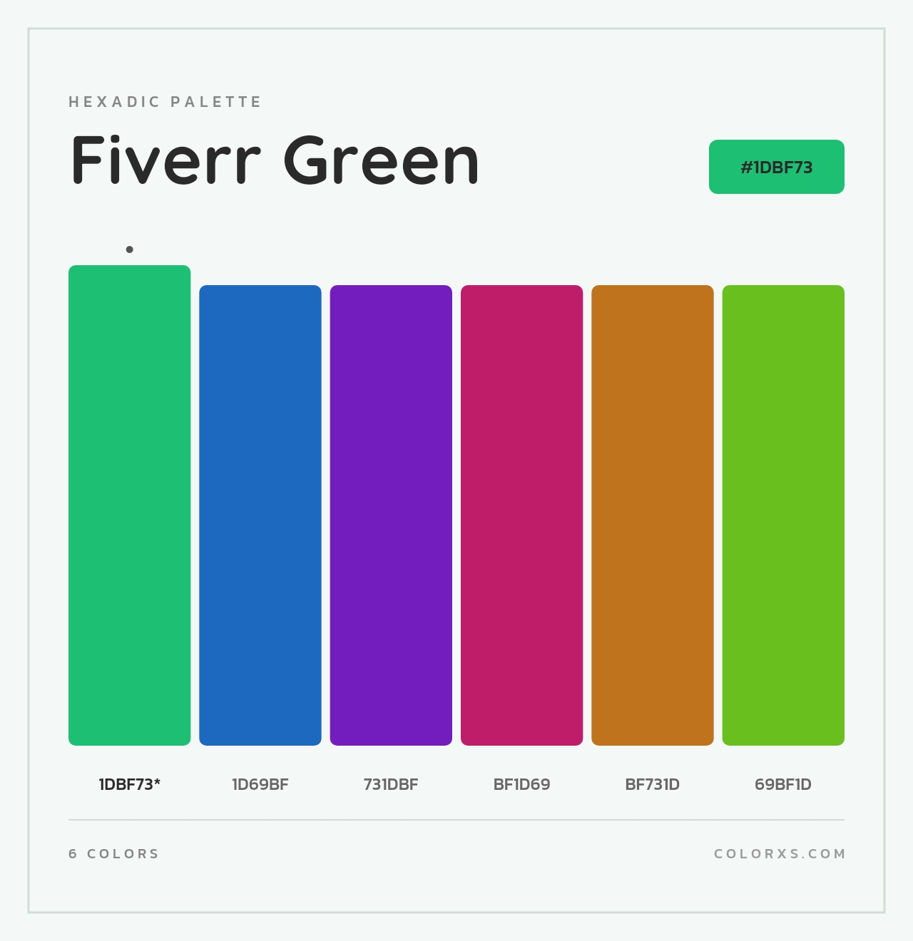Fiverr Green - Hexadic Color Palette