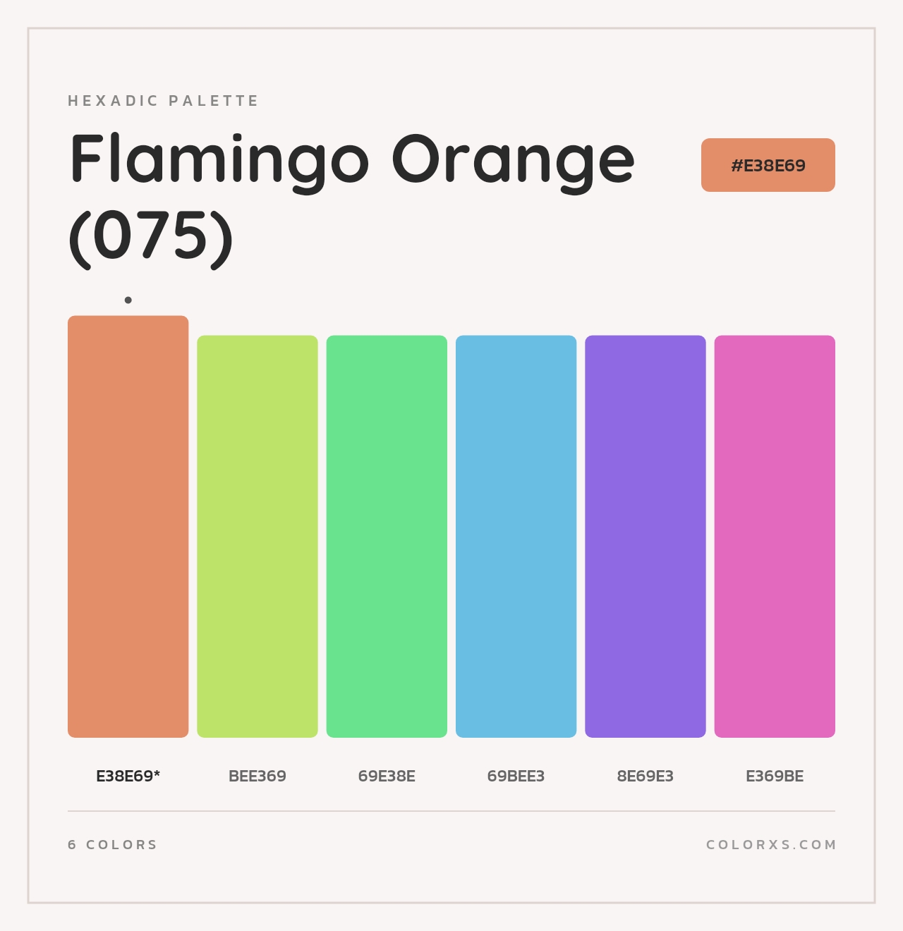 Flamingo Orange (075) - Hexadic Color Palette