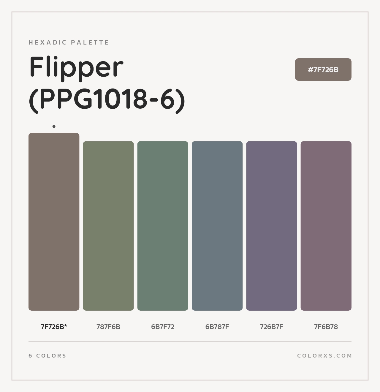 Flipper (PPG1018-6) - Hexadic Color Palette